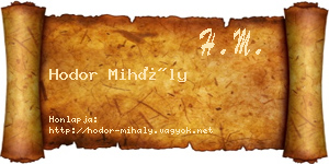 Hodor Mihály névjegykártya