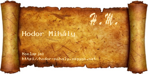 Hodor Mihály névjegykártya